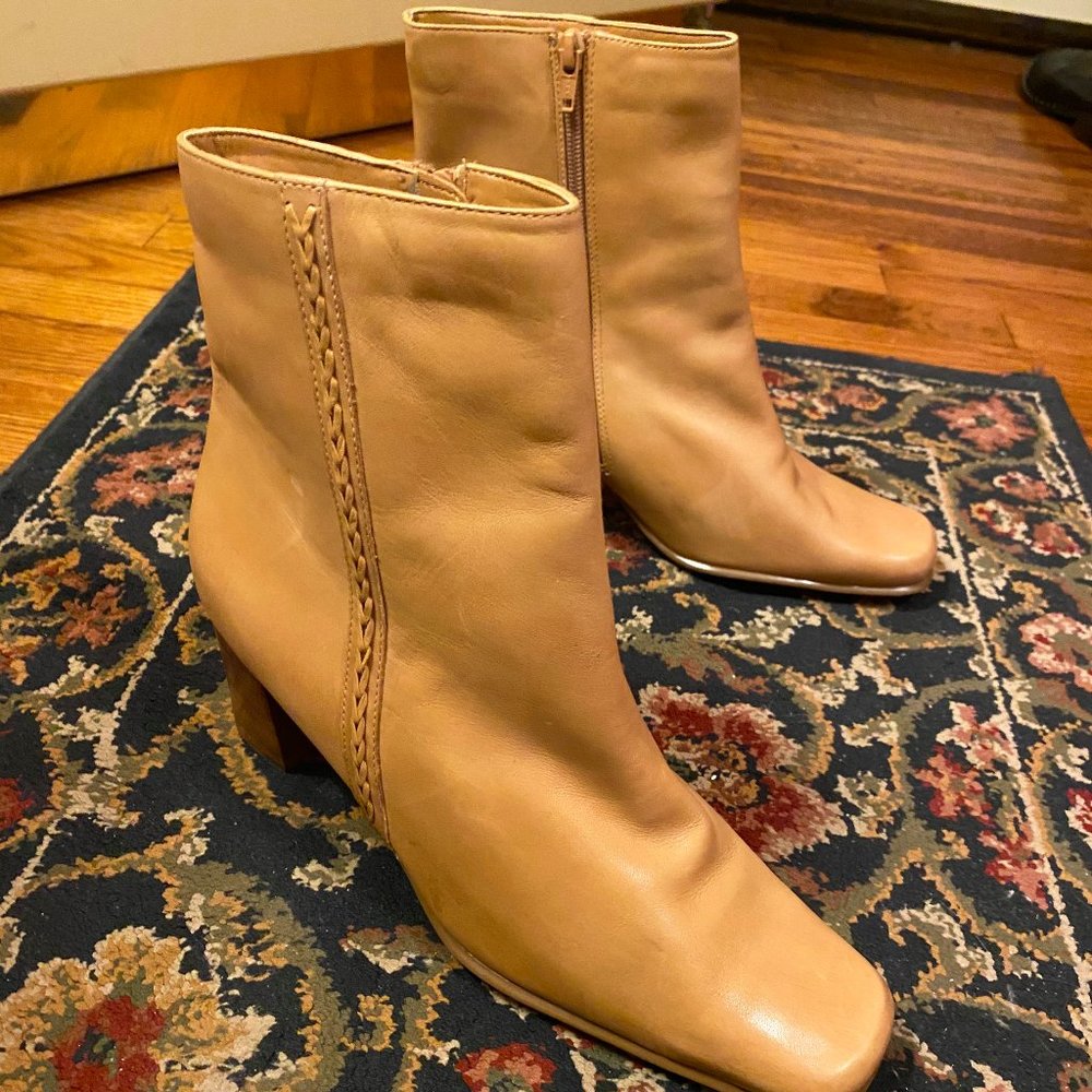 Tan Leather Ankle Boots